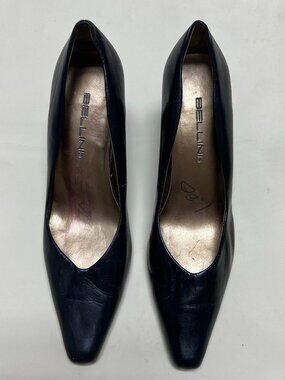 Bellini Women's Black Leather Heels Pump Shoes size 8M